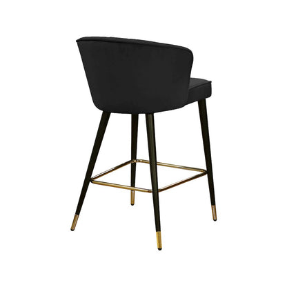Cassie Black Velvet Stool, Set of 2