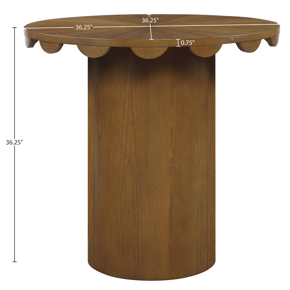 Dahlia 36" Brown Solid Wood And Natural Cane Counter Height Table