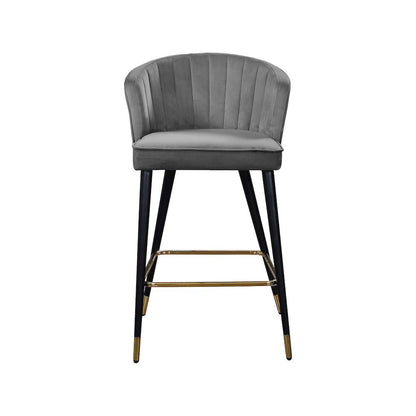 Cassie Grey Velvet Stool, Set of 2