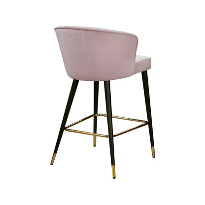 Cassie Pink Velvet Stool, Set of 2