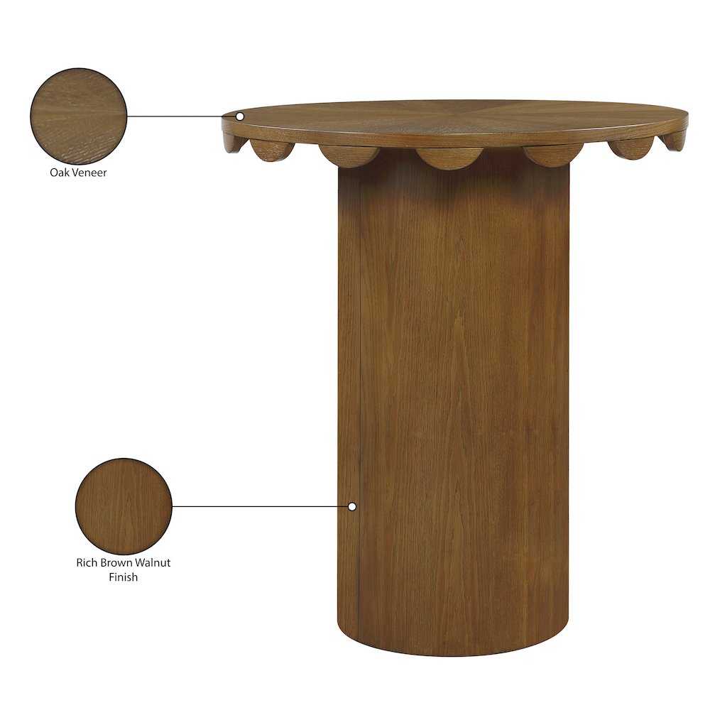 Dahlia 36" Brown Solid Wood And Natural Cane Bar Height Table