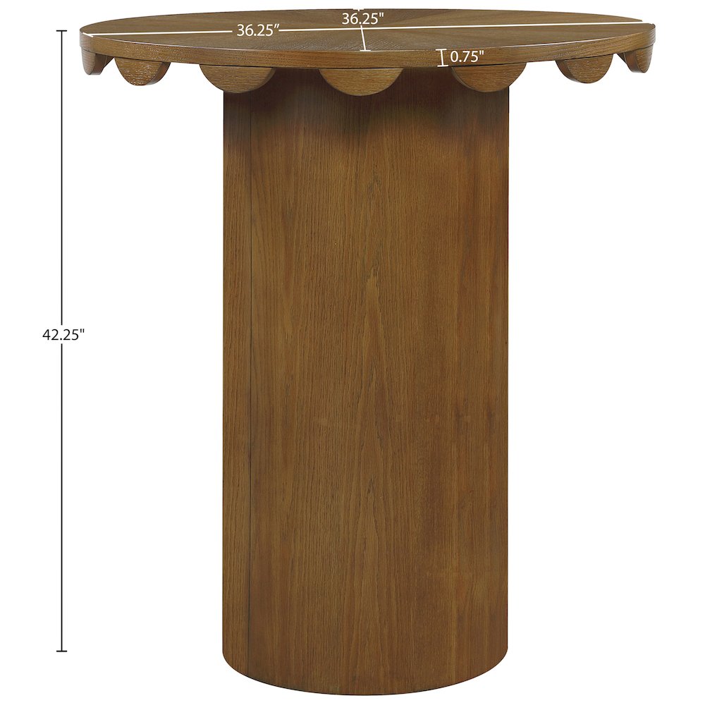 Dahlia 36" Brown Solid Wood And Natural Cane Bar Height Table