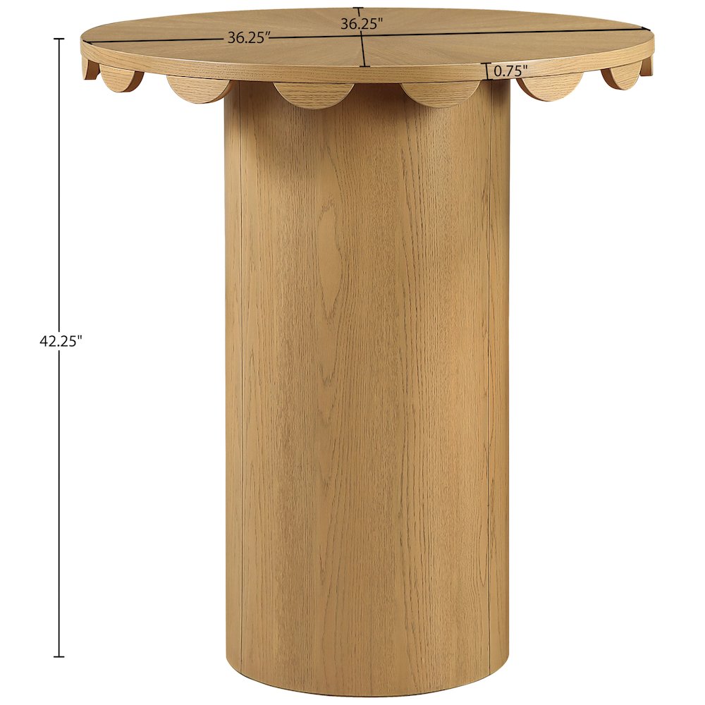 Dahlia 36" Natural Solid Wood And Natural Cane Bar Height Table