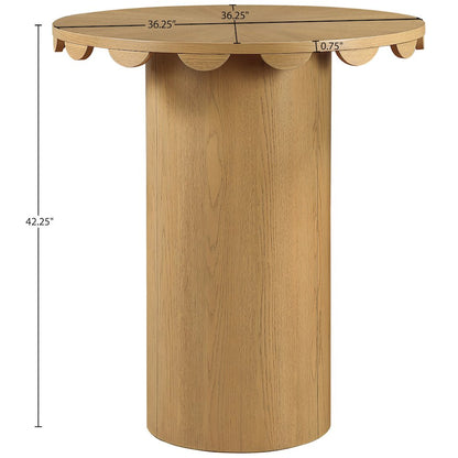Dahlia 36" Natural Solid Wood And Natural Cane Bar Height Table
