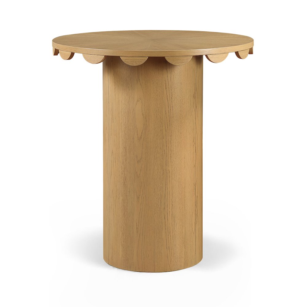 Dahlia 36" Natural Solid Wood And Natural Cane Bar Height Table