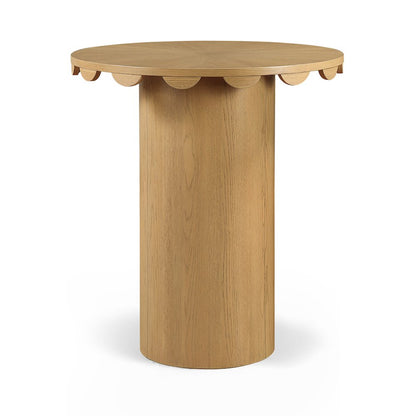 Dahlia 36" Natural Solid Wood And Natural Cane Bar Height Table