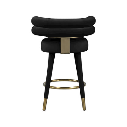 Fitzroy Black Velvet Counter Stool, Set of 2