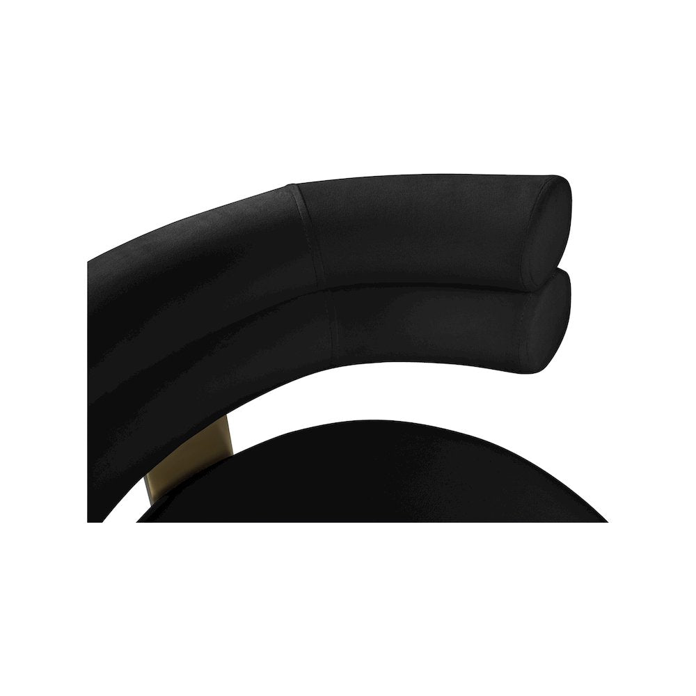 Fitzroy Black Velvet Counter Stool, Set of 2