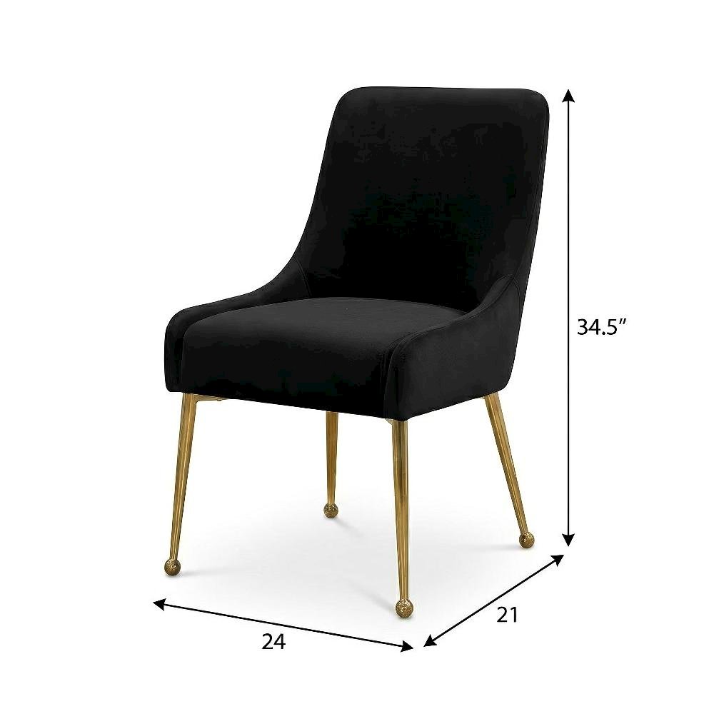 Gold Contemporary Dining Chairs Set of 2 with Velvet Upholstery and Sturdy Frame