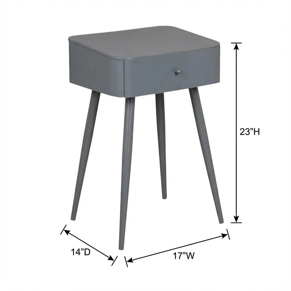 Grey Contemporary Bedroom Nightstand with Sleek Finish and Minimalist Design