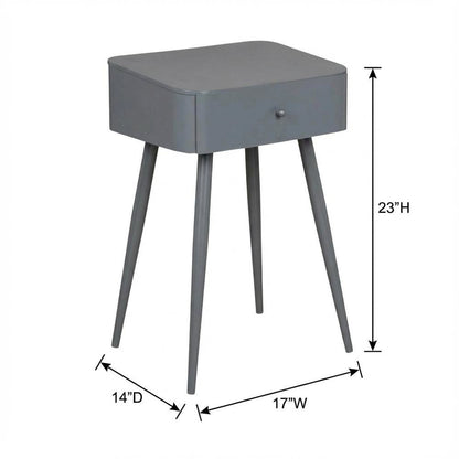 Grey Contemporary Bedroom Nightstand with Sleek Finish and Minimalist Design