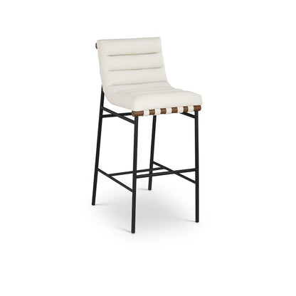 Burke Cream Vegan Leather Bar Stool