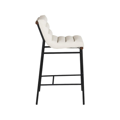 Burke Cream Vegan Leather Bar Stool