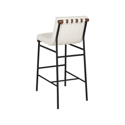 Burke Cream Vegan Leather Bar Stool