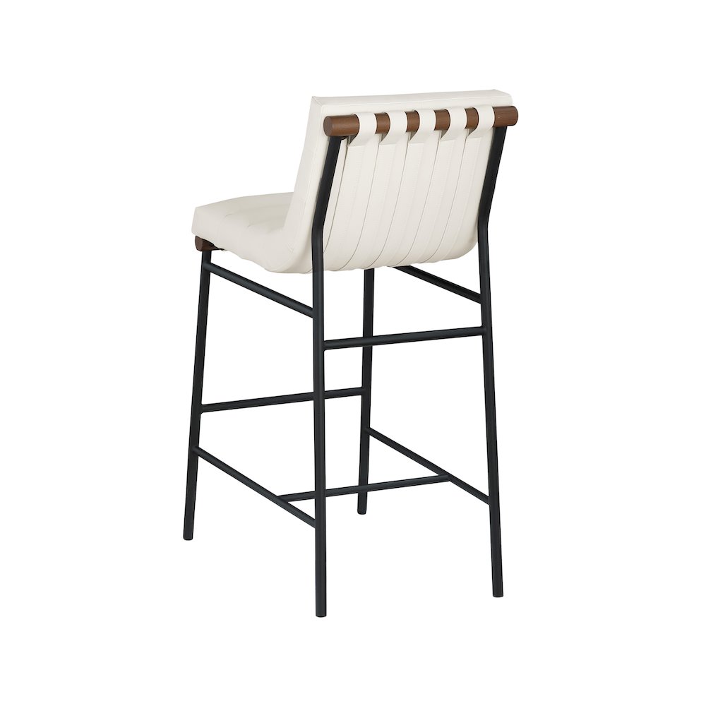 Burke Cream Vegan Leather Bar Stool