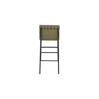 Burke Olive Green Vegan Leather Bar Stool