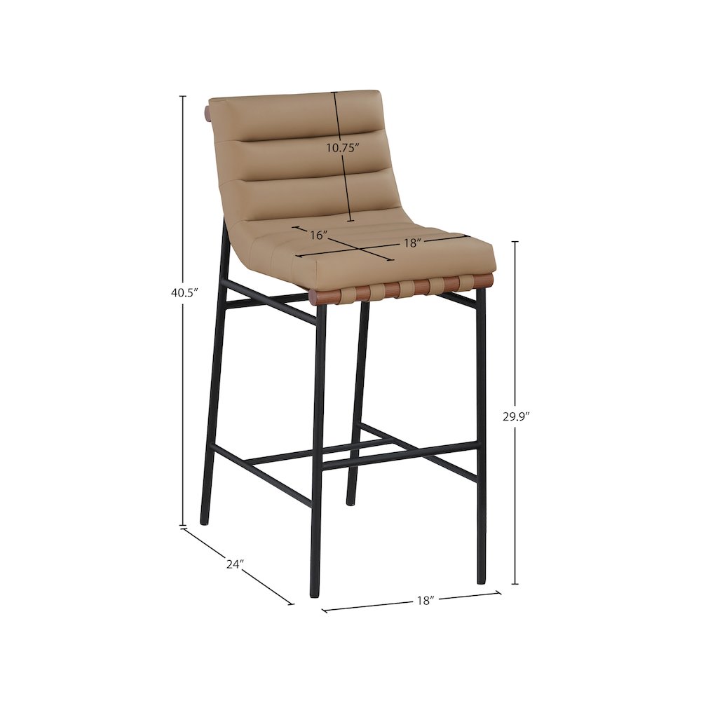 Burke Tan Vegan Leather Bar Stool