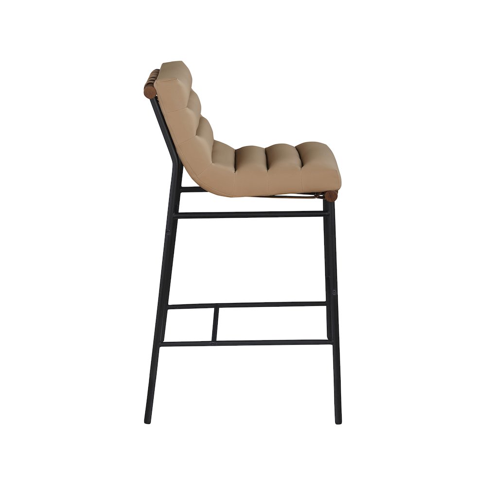 Burke Tan Vegan Leather Bar Stool