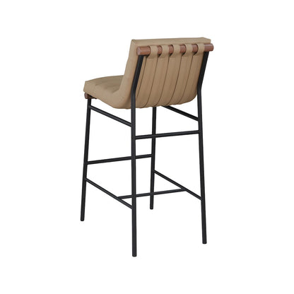 Burke Tan Vegan Leather Bar Stool