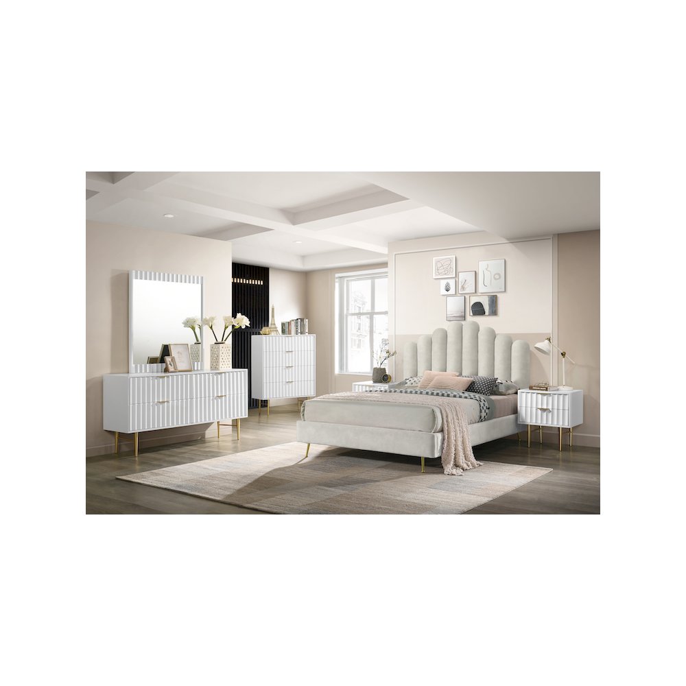 Modernist White Gloss Mirror