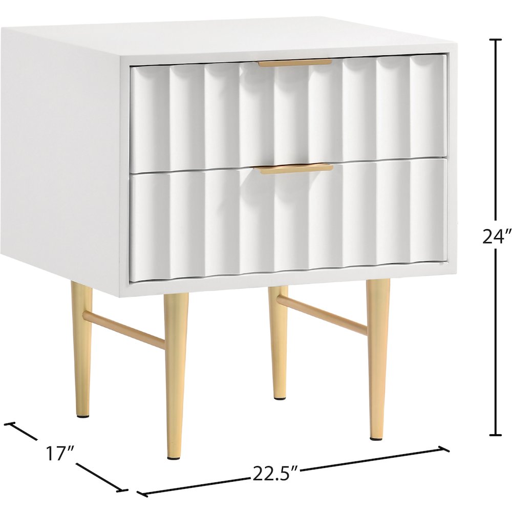 Modernist White Gloss Night Stand