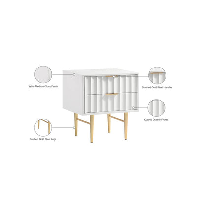 Modernist White Gloss Night Stand