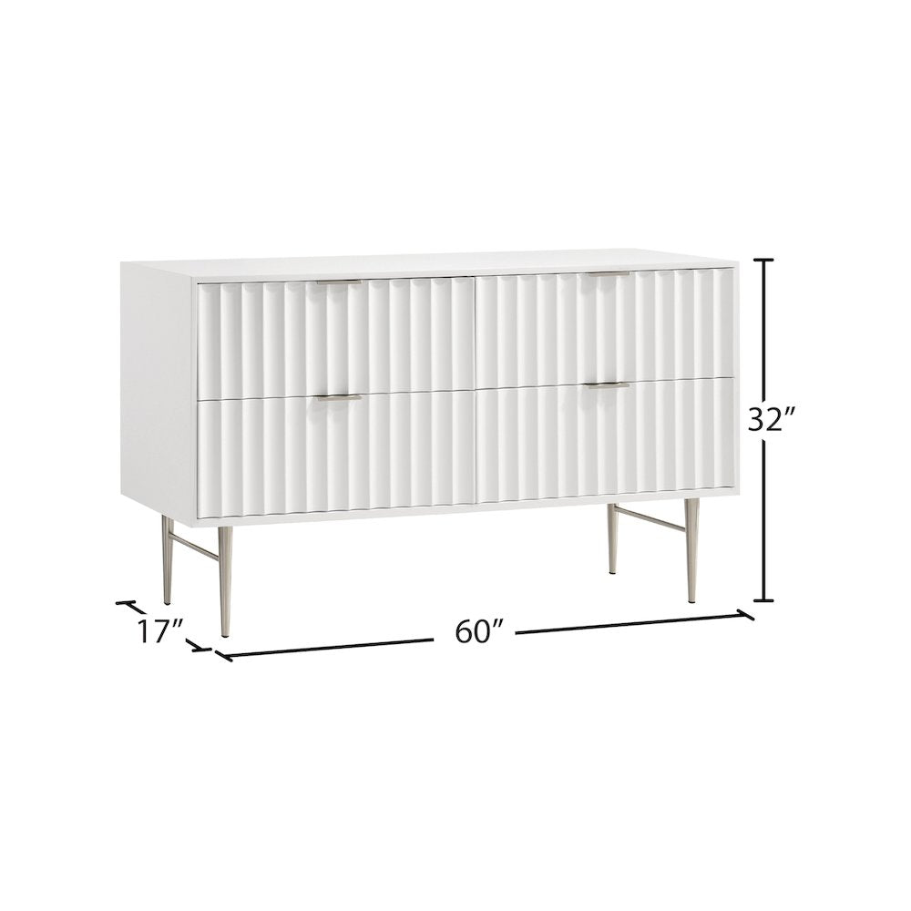 Modernist White Gloss Dresser