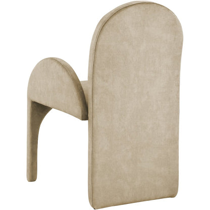 Summer Beige Velvet Dining Arm Chair, Set of 2