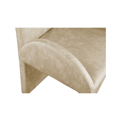Summer Beige Velvet Dining Arm Chair, Set of 2