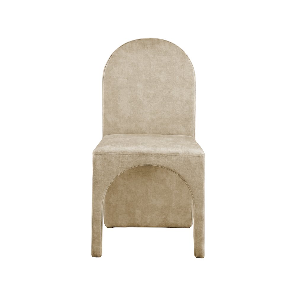 Summer Beige Velvet Dining Side Chair, Set of 2