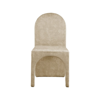 Summer Beige Velvet Dining Side Chair, Set of 2