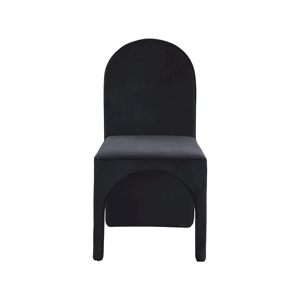 Summer Black Velvet Dining Side Chair, Set of 2