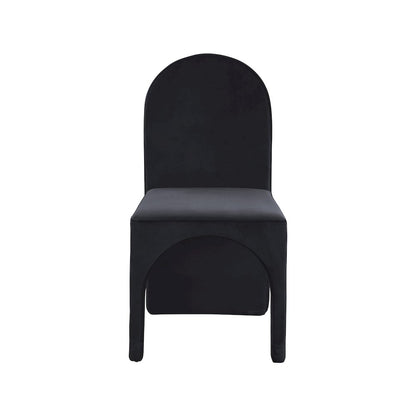 Summer Black Velvet Dining Side Chair, Set of 2