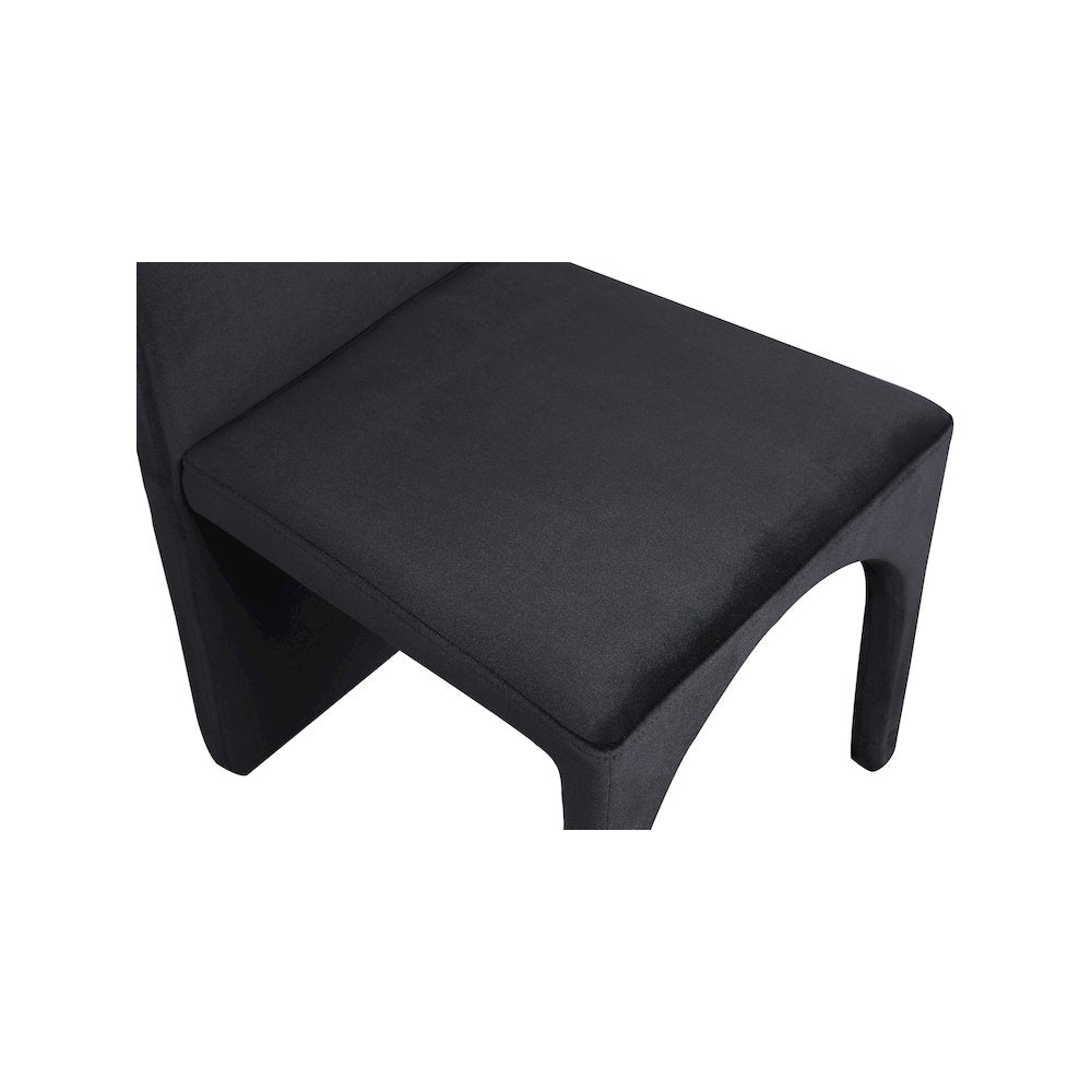Summer Black Velvet Dining Side Chair, Set of 2
