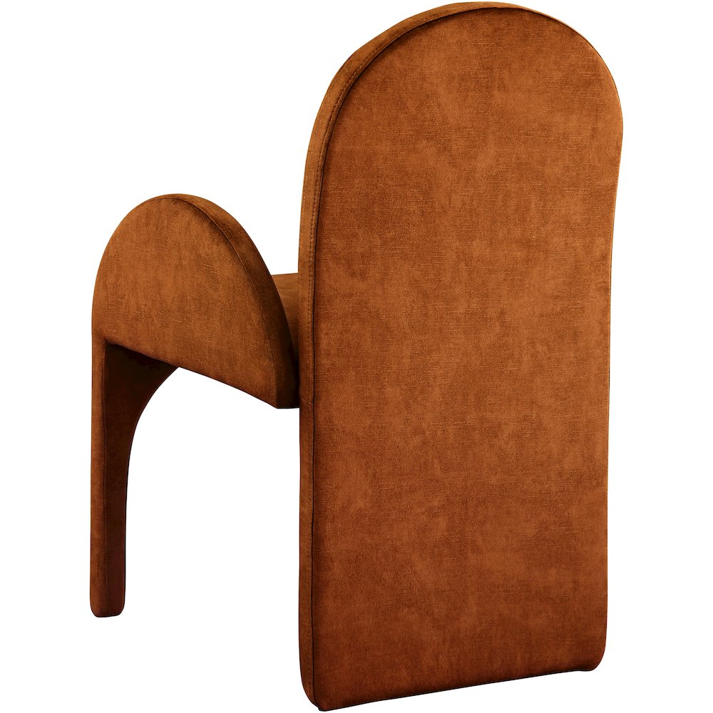 Summer Cognac Velvet Dining Arm Chair, Set of 2
