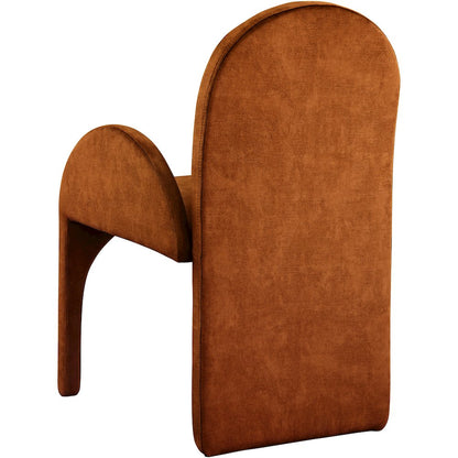Summer Cognac Velvet Dining Arm Chair, Set of 2