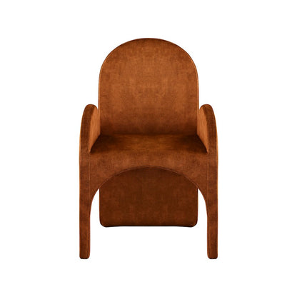 Summer Cognac Velvet Dining Arm Chair, Set of 2