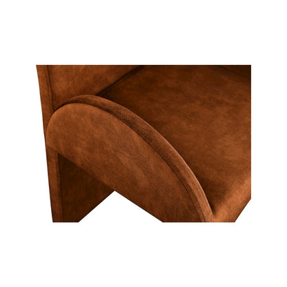 Summer Cognac Velvet Dining Arm Chair, Set of 2