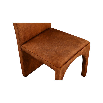 Summer Cognac Velvet Dining Side Chair, Set of 2