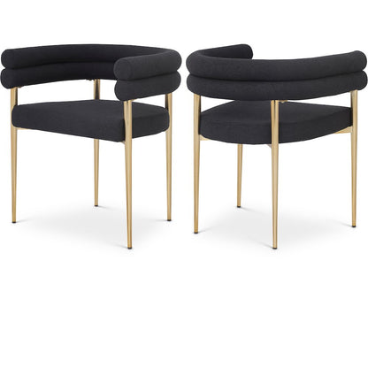Brielle Black Boucle Fabric Dining Chair, Set of 2