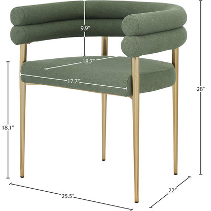 Brielle Green Boucle Fabric Dining Chair, Set of 2