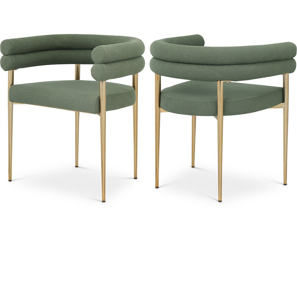 Brielle Green Boucle Fabric Dining Chair, Set of 2