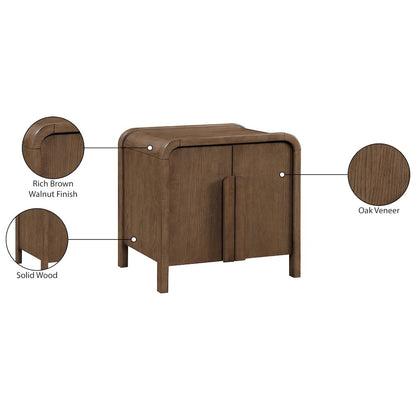 Harmony Brown Oak Veneer Rubberwood Night Stand
