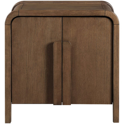 Harmony Brown Oak Veneer Rubberwood Night Stand