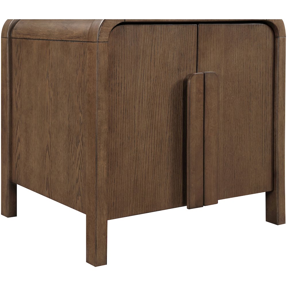 Harmony Brown Oak Veneer Rubberwood Night Stand