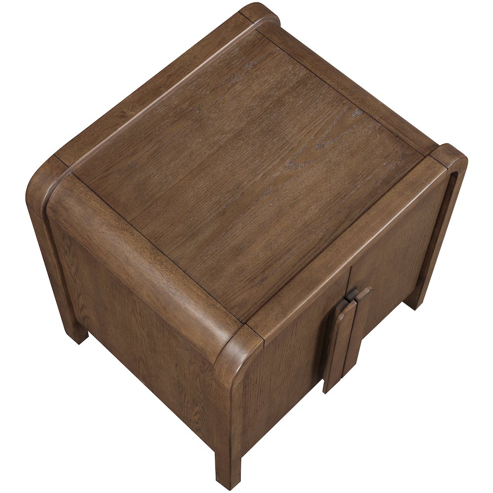Harmony Brown Oak Veneer Rubberwood Night Stand