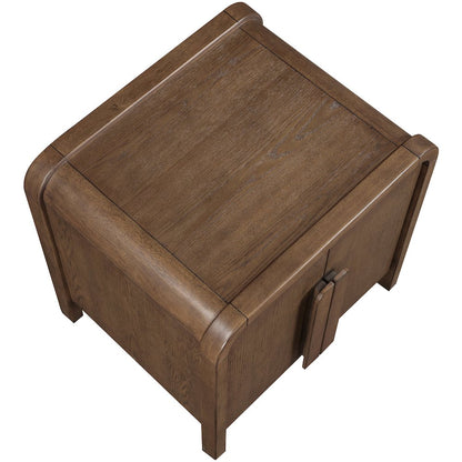 Harmony Brown Oak Veneer Rubberwood Night Stand