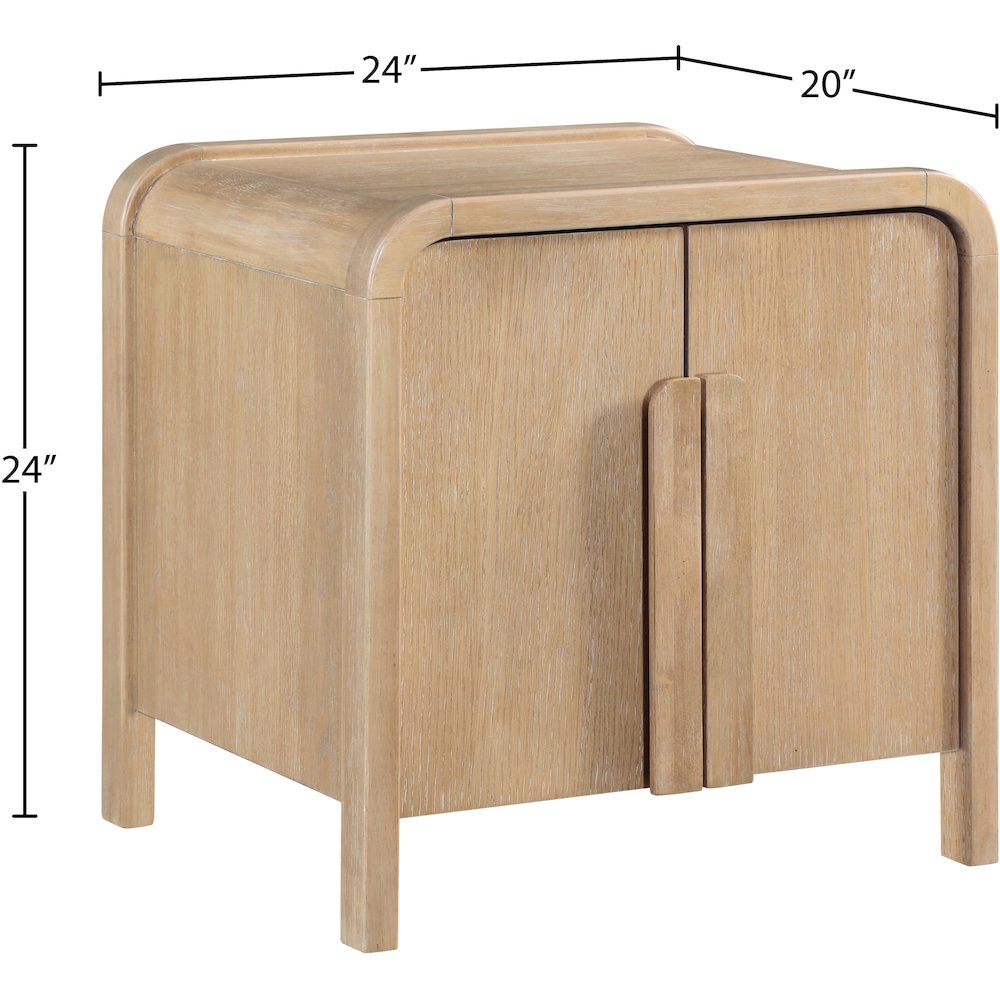 Harmony Natural Oak Veneer Rubberwood Night Stand
