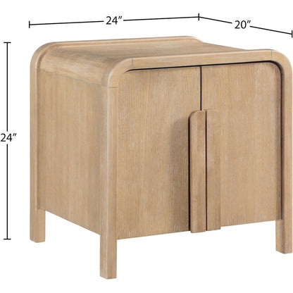 Harmony Natural Oak Veneer Rubberwood Night Stand