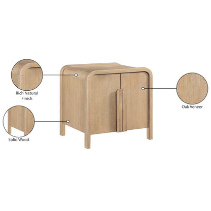 Harmony Natural Oak Veneer Rubberwood Night Stand
